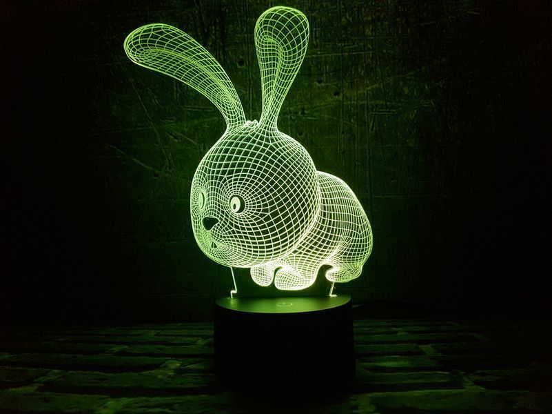 3D светильник ночник с пультом "Кролик" 3DTOYSLAMP 02-013 фото