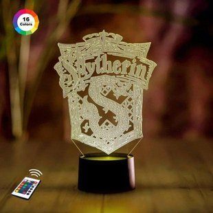 3D светильник ночник с пультом "Герб Слизерин" 3DTOYSLAMP 575мм фото